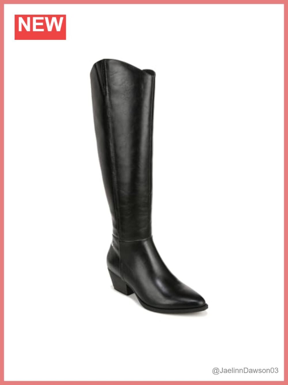 Women's Western Knee High Boots Wide Calf Comfort Block Heel